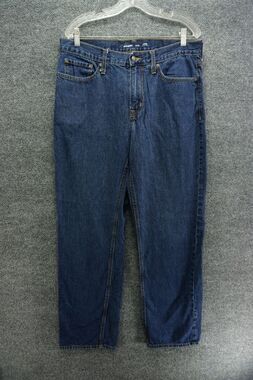 Old Navy Jeans Men's 36x34 Loose Fit Built In Tough Straight Leg Blue Dark Wash